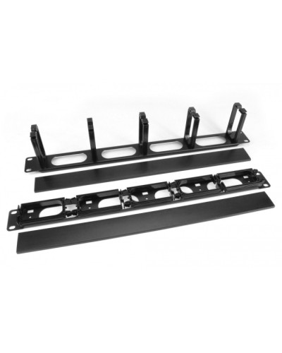 Кабельный организатор с пластиковыми кольцами с крышкой, 19, 1U Hyperline CM-1U-5R-PL-COV в Ижевске Аксессуары для стоек и шкафов Pintop.ru