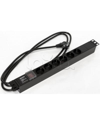 Блок розеток Hyperline SHE19-6SH-S-2.5EU в Ижевске Блоки розеток Pintop.ru