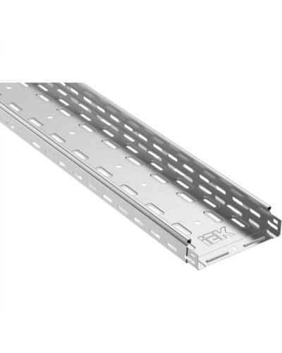 ESCA Лоток перфорированный 50х150х3000 RAL 9016 IEK (CLPK10-050-150-3) в Ижевске Аксессуары для лотков Pintop.ru