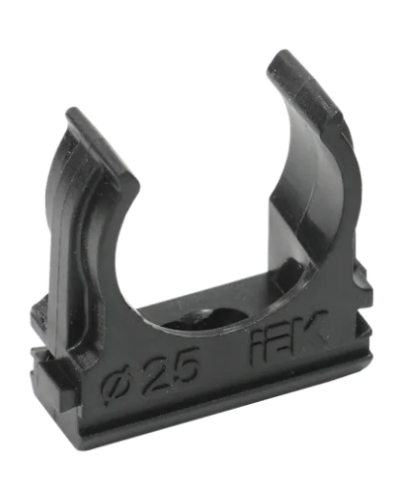 Держатель с защёлкой CF25 черный IEK (CTA10D-CF25-K02-100) в Ижевске Держатели, клипсы, скобы Pintop.ru