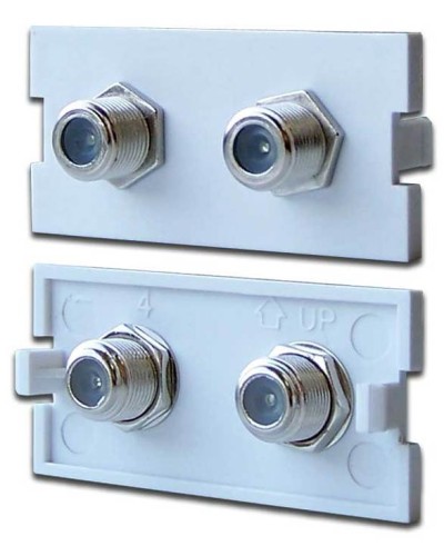 Вставка модульная с 2хF адаптерами в розетку LAN-MB, белая LANMASTER LAN-MBP-2TV/F-WH в Ижевске Коннекторы Pintop.ru