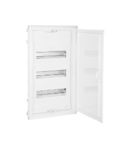 Щит встраиваемый Nedbox с округленной дверью белой RAL 9010 1 рейка 36+2 модуля Legrand 001413 в Ижевске Щиты электрические Pintop.ru