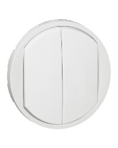 Лицевая панель для выключателя двойного белый Celiane Legrand 068002 в Ижевске Аксессуары для кабель-канала Pintop.ru