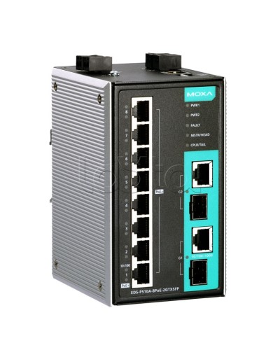 Коммутатор PoE 10-портовый Moxa EDS-P510A-8PoE-2GTXSFP-T в Ижевске Коммутаторы Pintop.ru