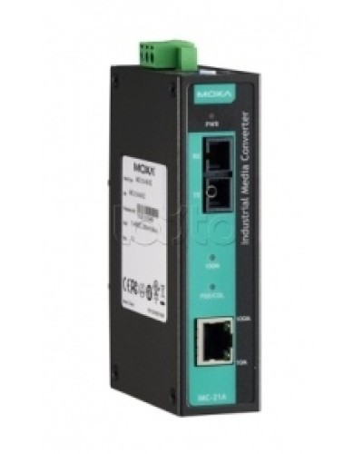 Медиаконвертер Ethernet 10/100BaseTX в 100BaseFX (SC) с расширенным диапазоном температур Moxa IMC-21A-S-SC-T в Ижевске Медиаконвертеры Pintop.ru