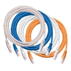 Шнур коммутационный NETLAN U/UTP 4 пары, Кат.5е (Класс D), 100МГц, 2хRJ45/8P8C, T568B, заливной, многожильный, BC (чистая медь), PVC нг(B), серый, 2м, уп-ка 10шт. NETLAN EC-PC4UD55B-BC-PVC-020-GY-10