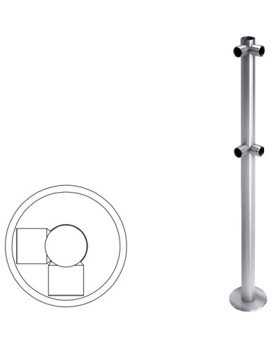 Стойка ограждения L-образная (антик серебро) Oxgard в Ижевске Ограждения Pintop.ru