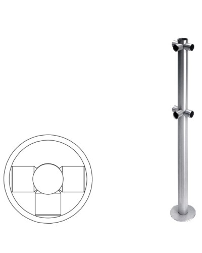 Стойка ограждения T-образная (антик серебро) Oxgard в Ижевске Ограждения Pintop.ru