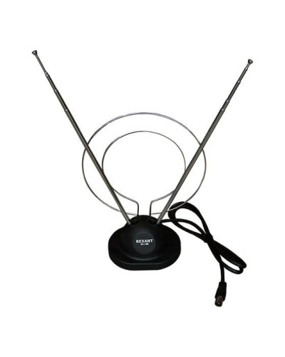 Антенна комнатная телескопическая на подставке «Усы+кольцо», RX-100 REXANT 34-0100 в Ижевске Системы видеонаблюдения Pintop.ru