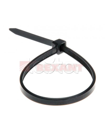 Хомут-стяжка нейлоновый 2.5х120 мм чёрный (100шт/уп) REXANT 07-0121 в Ижевске Стяжки-хомуты Pintop.ru