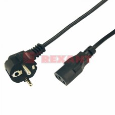 Шнур сетевой Евро 0.75мм² 1.8М (PVC) (с заземлением) (10шт/уп) REXANT 11-1131