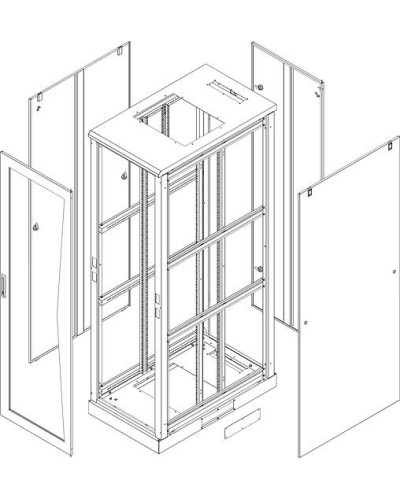 Комплект дверей, передняя и задняя металлические двустворчатые TLK TFL-4-4280-DD-GY в Ижевске Аксессуары для стоек и шкафов Pintop.ru