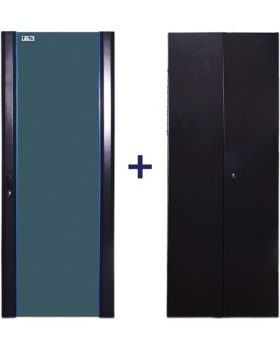 Комплект дверей 47U, 800 мм, черный, передняя - стекло, задняя - распашная металл TWT TWT-CBB-DR47-8x-S-G1 в Ижевске Аксессуары для стоек и шкафов Pintop.ru