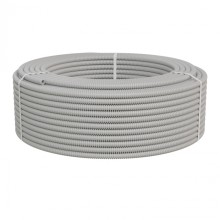 Труба ПНД-FRUF гофрир. тяжелая, с зондом, без галогена, трудногорючая, атмосферостойкая,цвет серый, диам. 16мм (100м) Экопласт (21116HFR-UF)