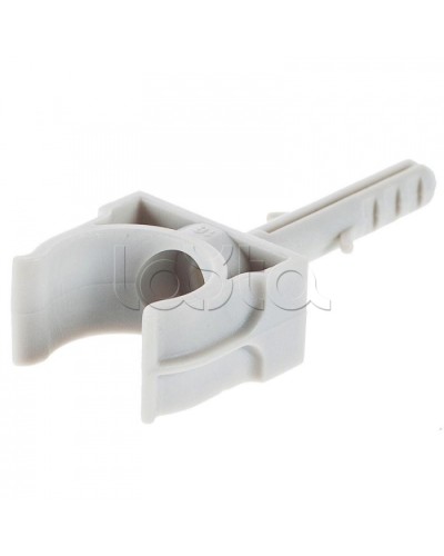 Держатель с дюбелем без шурупа для гофрированной или жесткой гладкой трубы D16 мм Экопласт 41416 в Ижевске Держатели, клипсы, скобы Pintop.ru