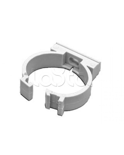 Держатель с защелкой для гофрированной или жесткой гладкой трубы D25 мм, цвет чёрный Экопласт 41625BL в Ижевске Держатели, клипсы, скобы Pintop.ru