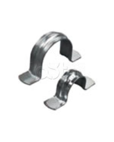 Скоба оцинкованная двухлапковая без монтажного отверстия, для трубы D25мм (1уп = 100шт) Экопласт (43627) в Ижевске Держатели, клипсы, скобы Pintop.ru