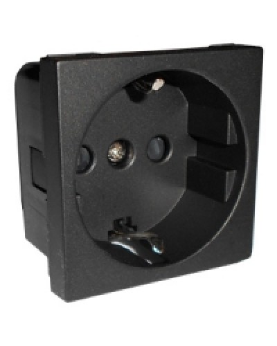 Розетка с заземляющими контактами и защитными шторками, (черный бархат) LK45 Экопласт (851408) в Ижевске Аксессуары для кабель-канала Pintop.ru