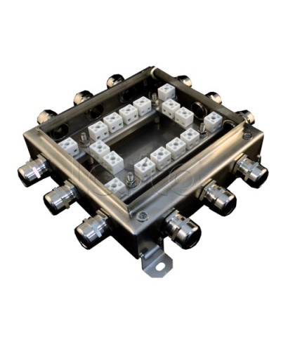 Коробка монтажная огнестойкая Гефест КМ-О (32к*10,0)-IP66 2020нерж, 12 вводов 200х200х60 в Ижевске Распределительные коробки Pintop.ru
