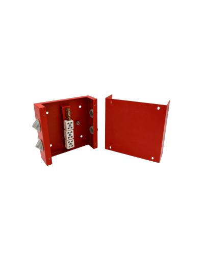 Коробка распределительная огнестойкая КРОПС, IP65, габаритные размеры 100х100х60 мм, для кабелей сечением до 4 мм2, 4 клеммы КМ-Профиль (FRJB-KM-ST4-4-04-КРОПС-IP65) в Ижевске Распределительные коробки Pintop.ru