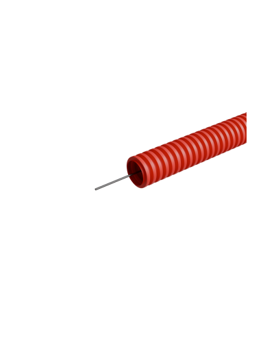 Труба гофрированная ПНД лёгкая d50 мм с зондом трудногорючая безгалогенная (HFFRLS), (уп. 15 м) КМ-профиль (KM-FRTG-50) в Ижевске Труба гофрированная Pintop.ru