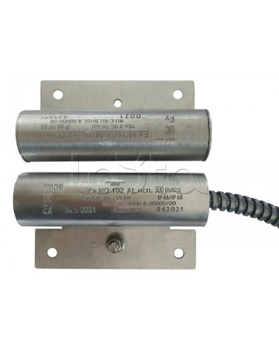 Извещатель охранный точечный магнитоконтактный взрывозащищённый Магнито-контакт Ех ИО102 Al исп.300 вывод с магнитом М-100 1Ex d IIC T6 Gb (кабель 3х0,75) в Ижевске Извещатели охранные (Ex) Pintop.ru