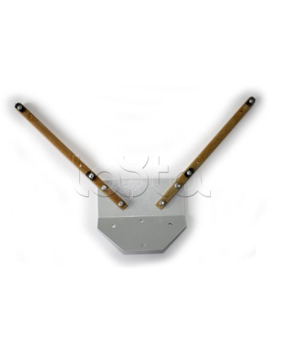 Узел с двумя стеклопластиковыми консолями для крепления двух блоковна плоскость заграждения, стены зданияили на другие электропроводные предметы Омега-микродизайн УКБ-22 в Ижевске Кронштейны и планки для извещателей Pintop.ru