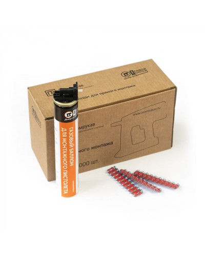 Комплект газовый баллон 165 мм и гвозди 3х16 мм (кованые) (1000 шт/уп) Промрукав (PR08.22647) в Ижевске Аксессуары для кабель-канала Pintop.ru