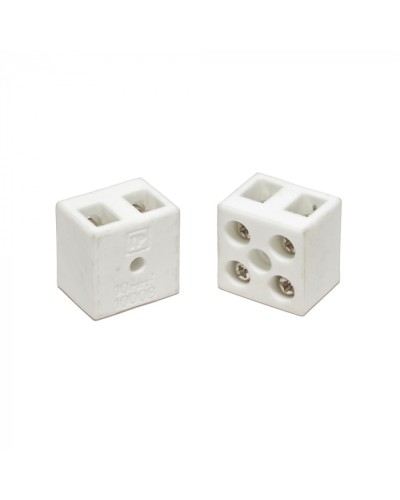 Клемма керамическая латунь 10 мм² 2 пары контактов с крепежным отверстием (5 шт/уп) Промрукав (PR08.7161) в Ижевске Аксессуары для кабель-канала Pintop.ru