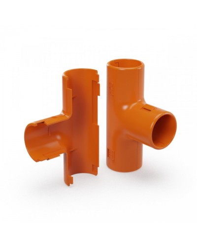 Тройник разборный оранжевый d25 мм (30шт/300шт уп/кор) Промрукав (PR13.1160) в Ижевске Повороты, муфты, тройники Pintop.ru