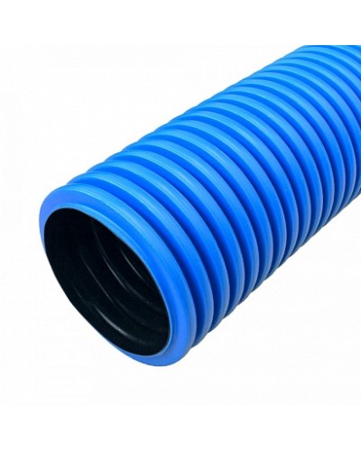 Труба гофрированная двустенная ПНД жесткая тип 450 (SN12) синяя д110 6м (36м/уп) Промрукав в Ижевске Труба гофрированная Pintop.ru