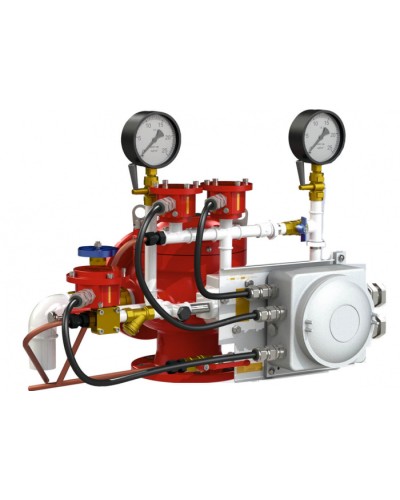 Узел управления с комбинированным приводом взрывозащищенный Спецавтоматика УУ-Д150/1,6(Р,Э24,Г0,07)-ВФ.У3.1 (вариант с отводом) в Ижевске Устройства пуска водяного пожаротушения Pintop.ru