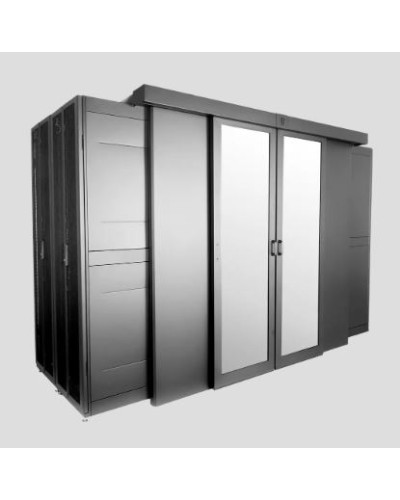 Двери двухрядного коридора поликарбонат сдвижные 48U для шкафов серии ШТК-СП-48.×.× ЦМО ЦОД-СП-Д2-48-9005 в Ижевске Аксессуары для стоек и шкафов Pintop.ru