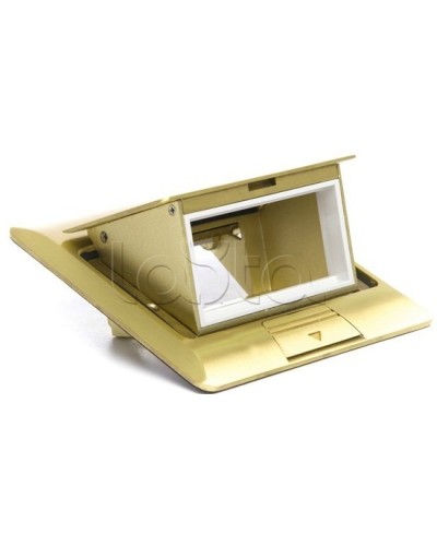 Люк в пол на 2 модуля (45х45мм), латунь Экопласт 70020 в Ижевске Системы лючков и колонн Pintop.ru