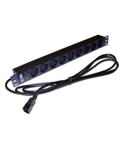 Блок розеток 19 9 шт. без выключателя, 10A 250V, шнур питания с вилкой C14, 3.0 м TWT TWT-PDU19-10A9P4-3.0 в Ижевске Блоки розеток Pintop.ru