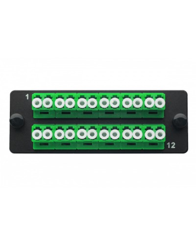 Комплект планка Q-SLOT с 12 адаптерами дуплекс LC OS2, монтажные шнуры, КДЗС Eurolan 38M-S2-2L-12BL в Ижевске Коннекторы Pintop.ru