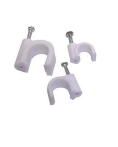 Скоба пластиковая с гвоздём круглая (100 шт/уп) СПК 10 в Ижевске Крепежные изделия Pintop.ru