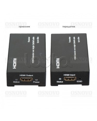 Комплект для передачи HDMI по одному кабелю витой пары CAT5e/6 до 50м OSNOVO TA-Hi/1+RA-Hi/1 в Ижевске Видеоусилители, Модуляторы, Делители Pintop.ru