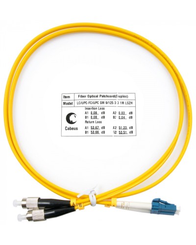 Шнур оптический duplex LC-FC 9/125 SM 1 м LSZH Cabeus FOP(d)-9-LC-FC-1M в Ижевске Патч-корды оптические Pintop.ru