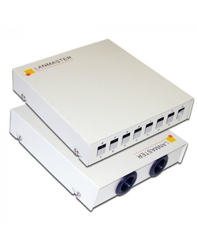 Кросс оптический настенный, металлический, на 8 SC адаптеров LANMASTER (LAN-FOBM-WM-8SC) в Ижевске Кросс оптический Pintop.ru