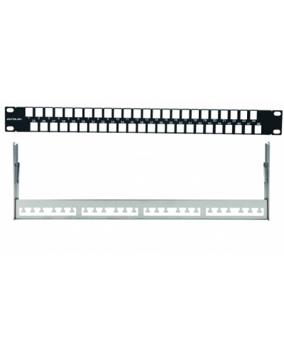 Наборная коммутационная панель 19”, 1U, 48 портов UTP/FTP Eurolan (27F-00-48BL) в Ижевске Патч-панели Pintop.ru