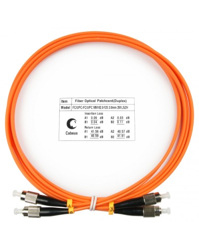 Шнур оптический duplex FC-FC 62,5/125 mm 1,5м LSZH Cabeus FOP-62-FC-FC-1,5m в Ижевске Патч-корды оптические Pintop.ru