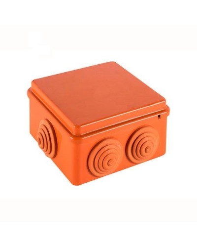 JBS100 Коробка огн. E110, о/п 100х100х55мм, без галогена, 6 вых., IP55, 10P, (0,15-2,5 мм2), цвет оранж. Экопласт (43427HF) в Ижевске Распределительные коробки Pintop.ru