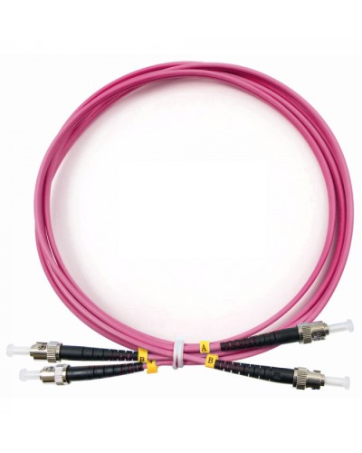 Шнур оптический duplex ST-ST 50/125 mm OM4 1м LSZH Cabeus FOP-50-OM4-ST-ST-1m в Ижевске Патч-корды оптические Pintop.ru