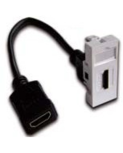 Вставка Mosaic 22.5x45 с адаптером HDMI с удлинителем, мама-мама, белая LANMASTER LAN-SIP-22HDMI-WH в Ижевске Коммутационные изделия Pintop.ru