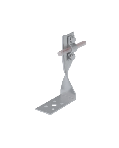 Угловой держатель болтовой скрученный для прутка Ø 5-10 мм H70 мм CU КМ-Профиль (UDBS-H70-D5-10 CU) в Ижевске Монтажные материалы Pintop.ru