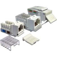 Модуль Keystone, RJ45, кат.6, UTP, 90 градусов, со встроенной шторкой, белый LANMASTER (LAN-OK45U6/90P-WH)