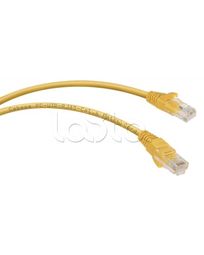 Патч-корд UTP, категория 6, 2 м, неэкранированный, желтый Cabeus PC-UTP-RJ45-Cat.6-2m-YL в Ижевске Патчкорды (медные) Pintop.ru