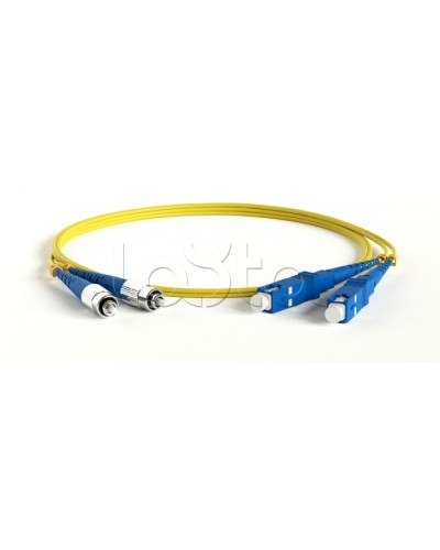 Патч-корд волоконно-оптический одномодовый SM 9/125 (OS2), SC/UPC-FC/UPC, 2.0 мм, duplex, LSZH, 10 м Hyperline FC-D2-9-FC/UR-SC/UR-H-10M-LSZH-YL в Ижевске Патч-корды оптические Pintop.ru