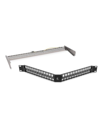 Угловая модульная патч-панель 19, 48 портов, 1U Cabeus (PLBHD-48-CON-SH) в Ижевске Патч панель Pintop.ru